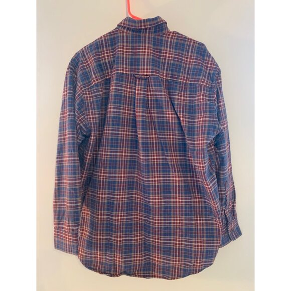 Savane Men's Plaid Button-Down Shirt Size Medium Long Sleeve‎ Blue/Red - Picture 4 of 8